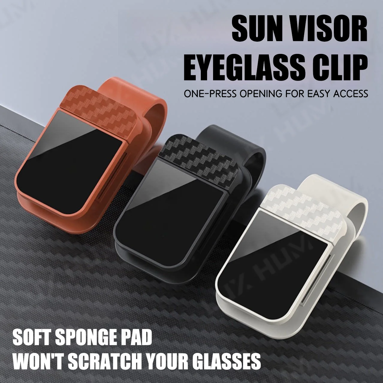 Car Visor Glasses Holder Sunglasses Clip Sun Visor Eyeglasses Storage Organizer One Hand Operation Universal for All Car Models