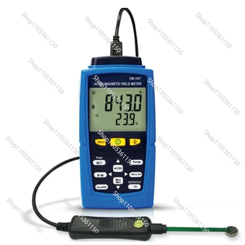 TM-197 TM197 AC / DC Gaussmeter Magnetometer Magnetic Field Strength Meter N/S Polarity w/ Data Recording
