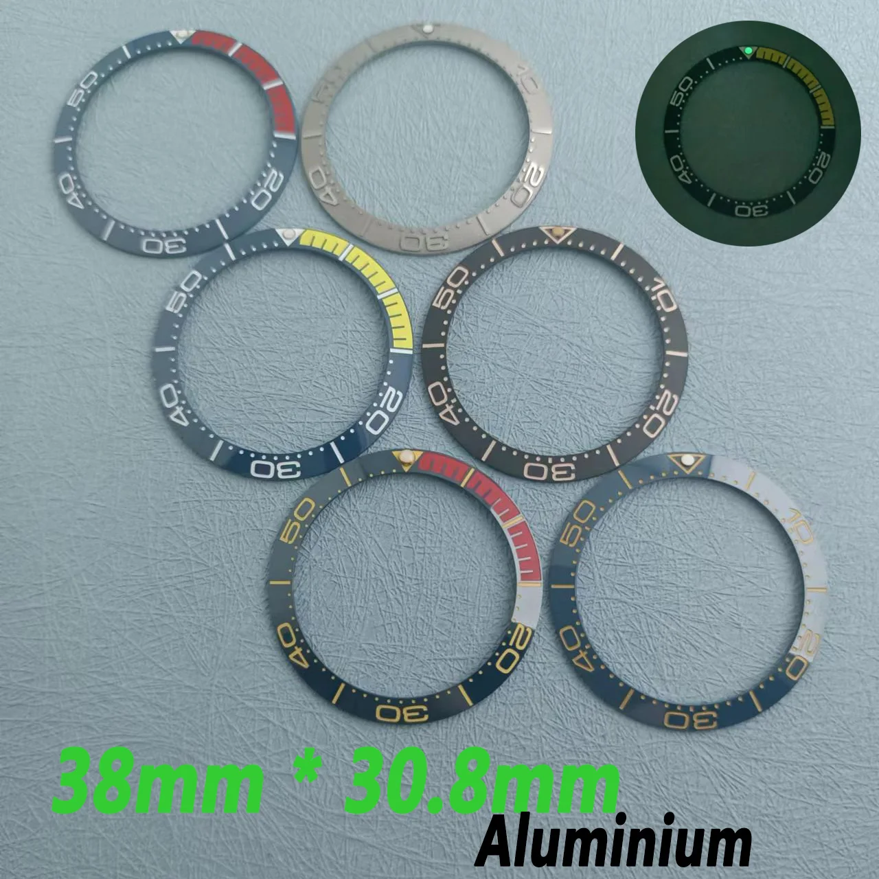 38mm SUB Diving Lunetta Inserto Misura 40mm Cassa Dell'orologio Inserto Anello Con NH36 NH35 Movimento Accessori Per Orologi Perla Luminosa