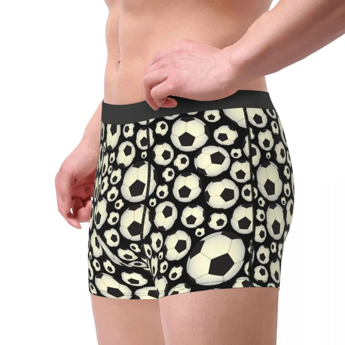 Custom Soccer Balls Lover Underwear para Homens, Padrão De Futebol, Imprimir Presente Dos Esportes, Cuecas Boxer, Shorts, Calcinhas, Cuecas Respiráveis