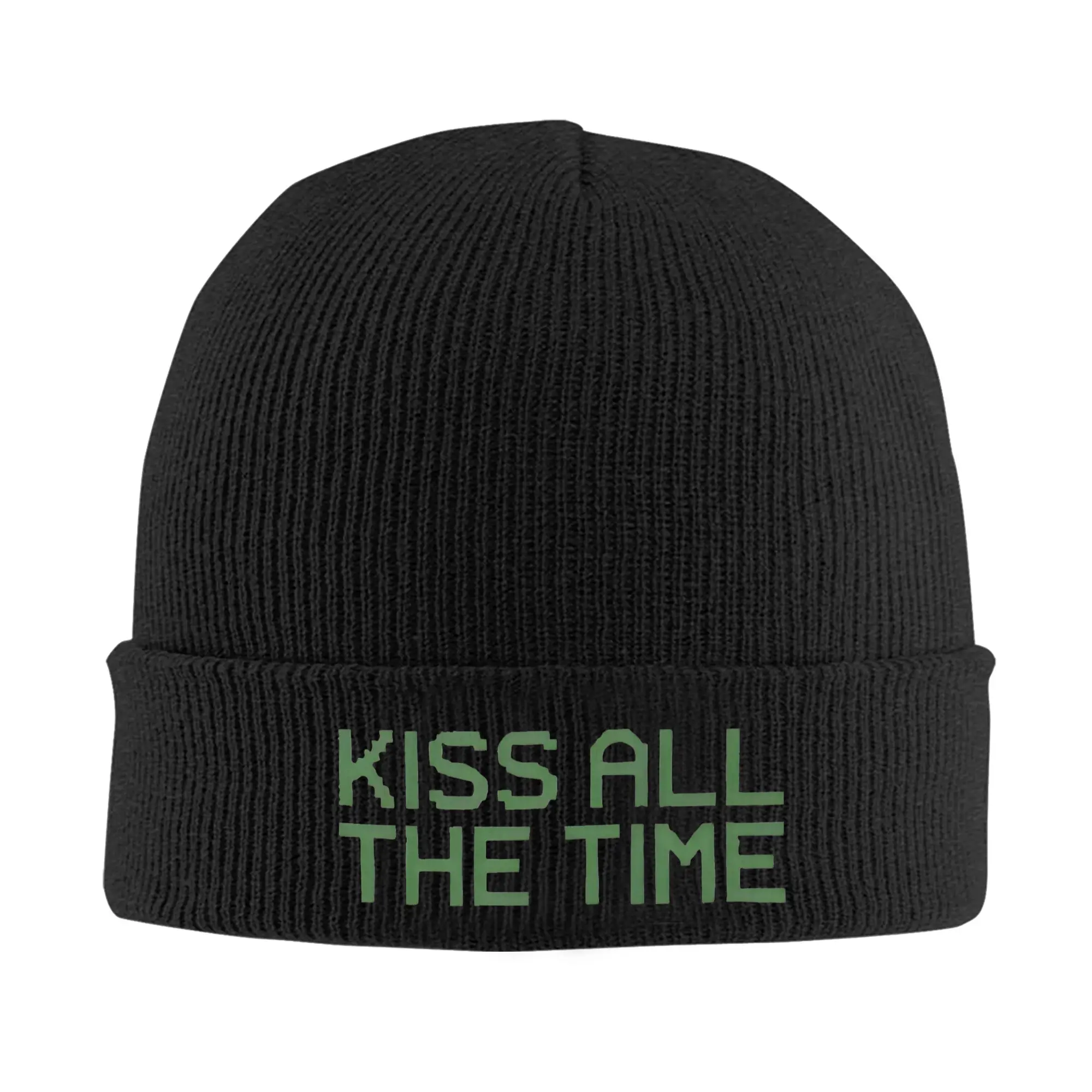 Kiss All The Time Disco Knitted Hat Women's Men's Skullies Beanies Autumn Winter Hat Acrylic Muisc Warm Cap