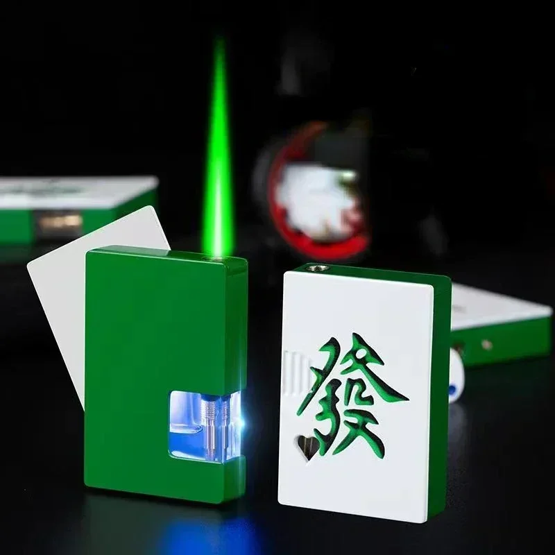 Creative playing cards Ace of spades lighter butane windproof straight metal lighter metal fun toy for men wholesale