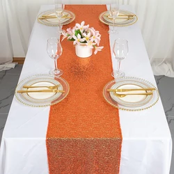 Laranja Lantejoula Mesa Runner, Decoração Do Casamento, Nupcial, Chuveiro De Bebê, Festas De Aniversário, Natal, Ação De Graças, Halloween Suprimentos