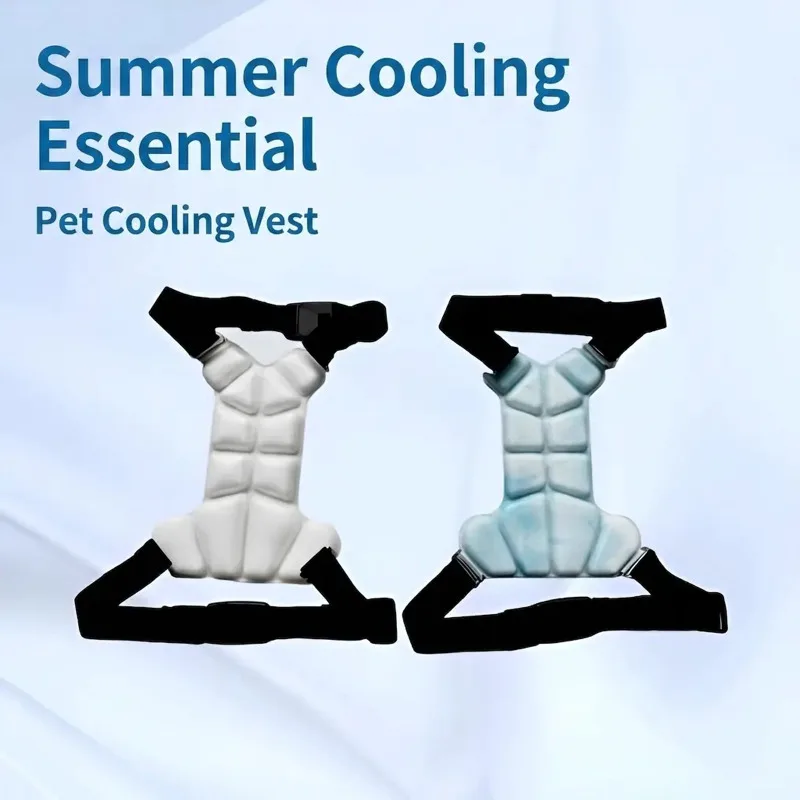 Pet cooling vest, pet cooling pad, physical cooling PCM phase change cooling pad for dogs and pets.
