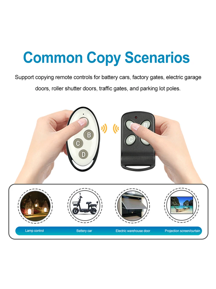 315/433MHz RF Remote Control Mini Copy Duplicator Key Butterfly 4 Button for Electric Garage Door