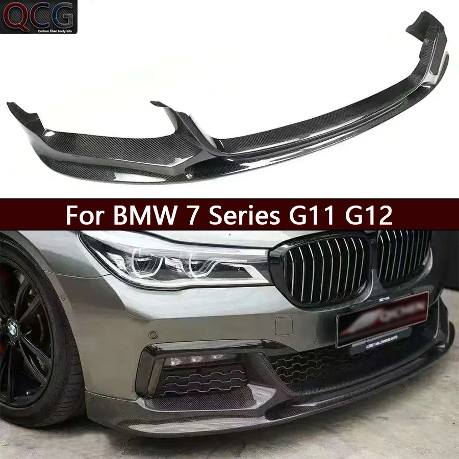 Für BMW 7er G11 G12 Carbonfaser Frontlippe Auto Frontstoßstange Splitter Spoiler Diffusor Kinnlippe Autozubehör Bodykit