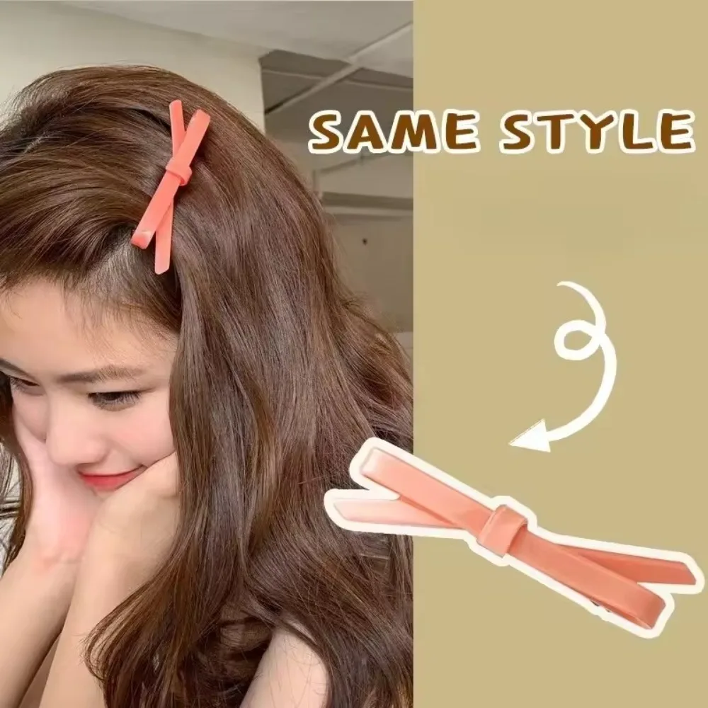 Schicke Haarspangen mit Schleife, einfarbig, Acetat-Haarklammer, Haarnadel, niedlich, süß, einfach, Schleife, Knoten, Fliege, Seitennadeln, Damen-Haar-Accessoires – Detail 7