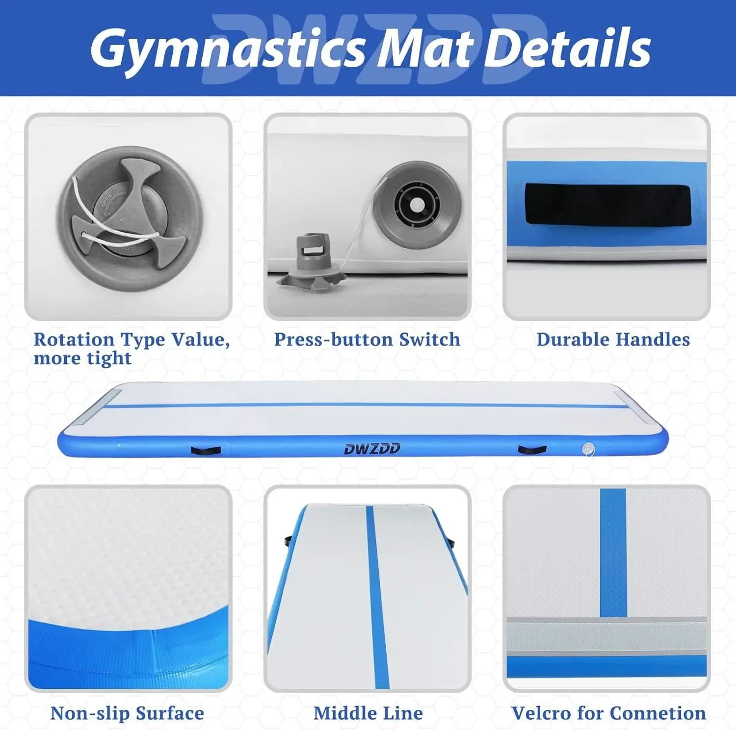 Gymnastics Air Mat 10ft/13ft/16ft/20ft Tumbling Mat Inflatable Gymnastics Tumble Track for Home