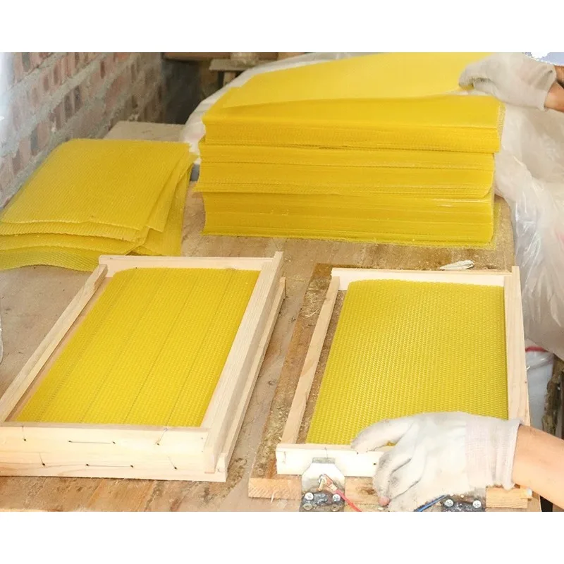 Wooden Beehive Frame with Wax Foundation Sheet Fir Wood Beekeeping Comb Frame Apiculture Supplies