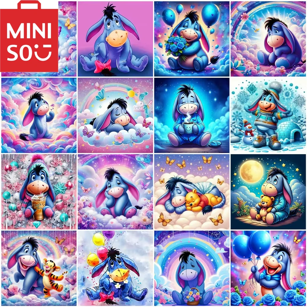 miniso-pintura-a-oleo-por-numero-disney-eeyore-bonito-dos-desenhos-animados-decoracao-de-casa-pintura-parede-quarto-decoracao-presente-framelss