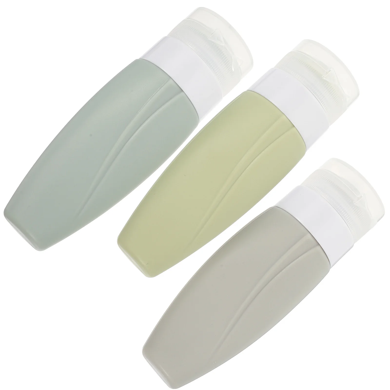 مجموعة زجاجات سفر من السيليكون مكونة من 3 قطع، حاويات مدمجة مقاومة للتسرب لمستحضرات التجميل والشامبو أثناء التنقل وقابلة لإعادة الاستخدام #2