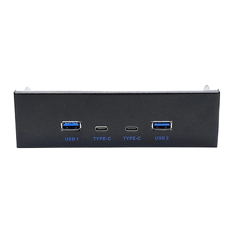 USB 3.0 Front Panel for PC 2Port USB TYPE C + 2Port USB3.0 HUB Adapter GL3523 Chip USB 3.2 Gen1 5Gbps for 5.25\