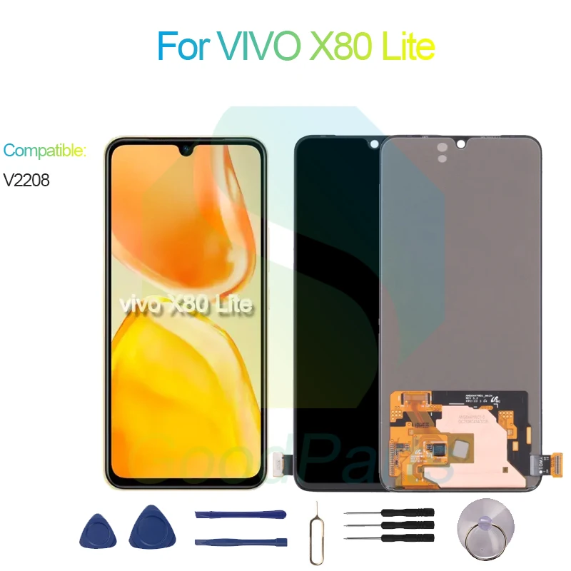 

For VIVO X80 Lite Screen Display Replacement 2404*1080 V2208 For VIVO X80 Lite LCD Touch Digitizer