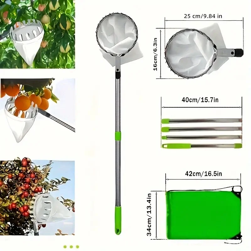 

Orchard Picking Tool Stainless Steel Splicing Rod Farm Garden Supplies For Fruit Harvesting