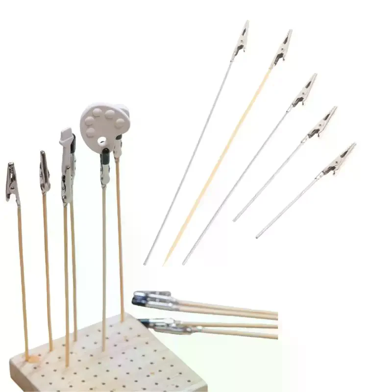 10/20/50Pcs DIY Accessories Wood And Metal Painting Stand Alligator Clip Stick Modeling Tool For Airbrush Model Part