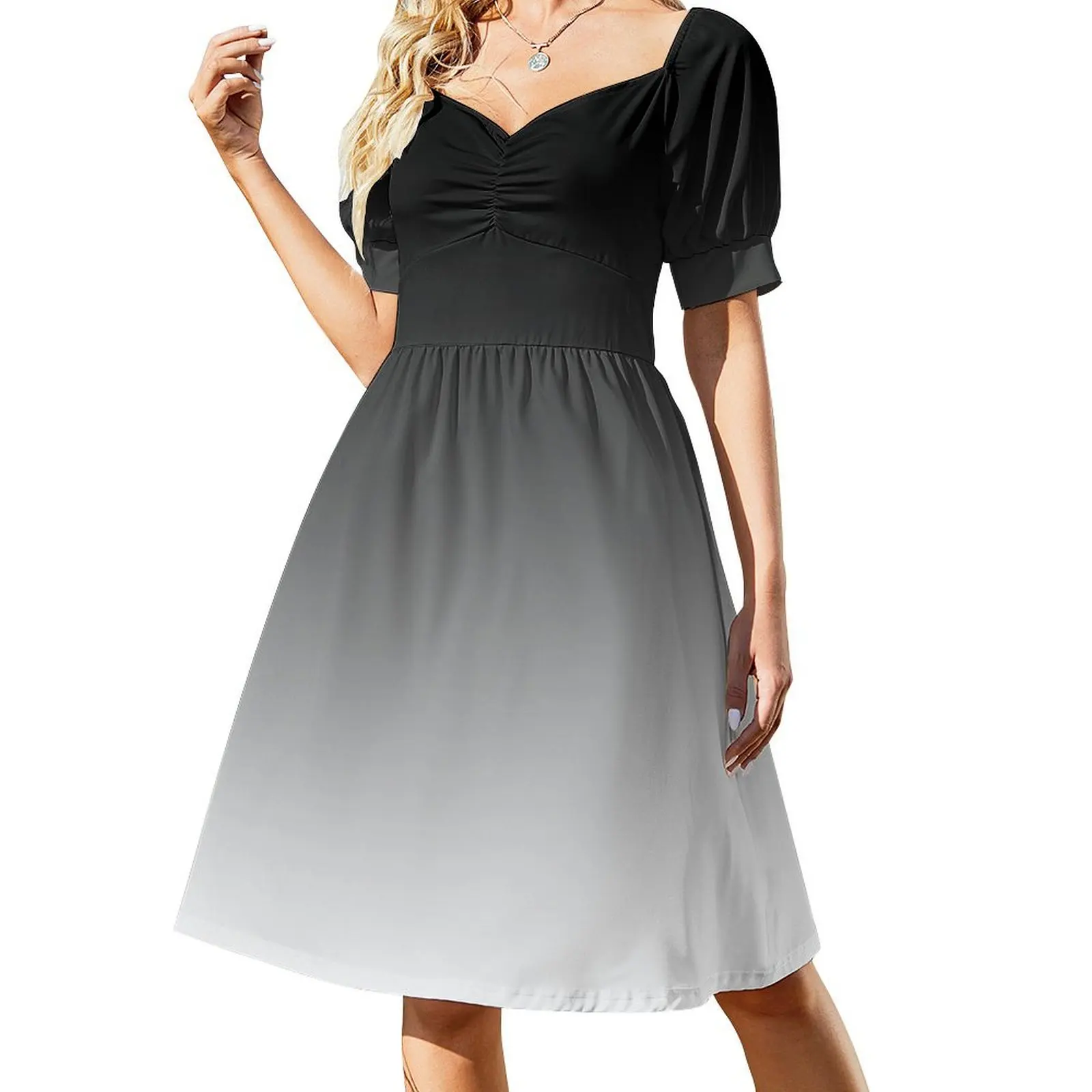 Ombre Black to White Shades of Grey Short Sleeved Dress Cocktail of dresses elegant dress Dress