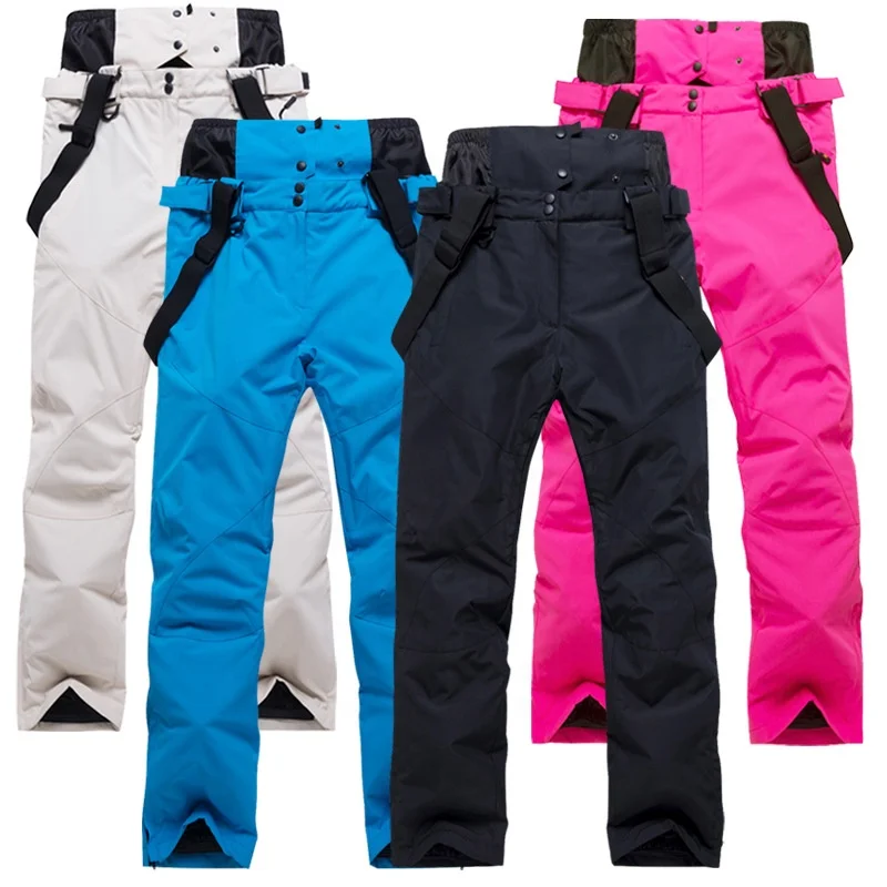 

Fully Seamtaped Waterproof Breathable Ski Pants with Bib, Snowboard Pants with Bib, Skiing Pants for Men and Women