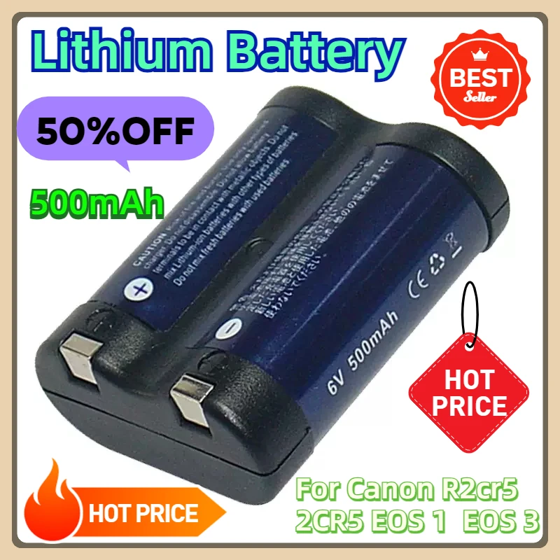 

For Canon R2cr5 2CR5 EOS 1 EOS 3 Rechargeable Lithium Battery 6V Camera Battery Rechargeable