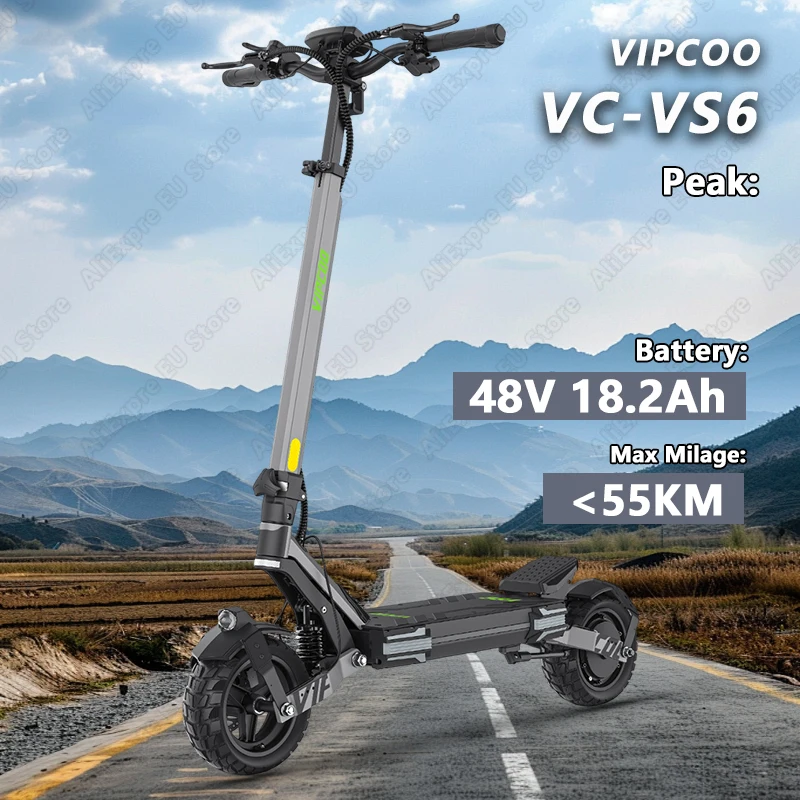 VC-VS6 Elektroroller 48V 18,2Ah Akku NFC-Entriegelung Elektroroller 10'' All-Terrain-Reifen E-Scooter mit Blinker