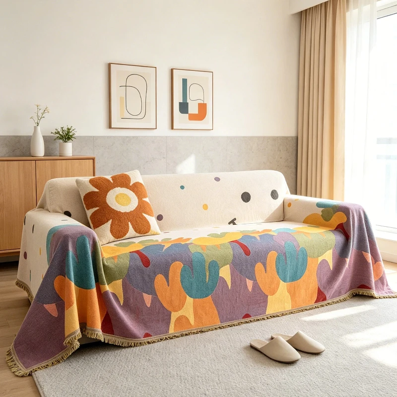 Anti‑Slip Couch Towel Soft Dustproof Sofa Pad Wear‑Resistant Sofa Protector Universal for Living Room Household Sofa Decoration