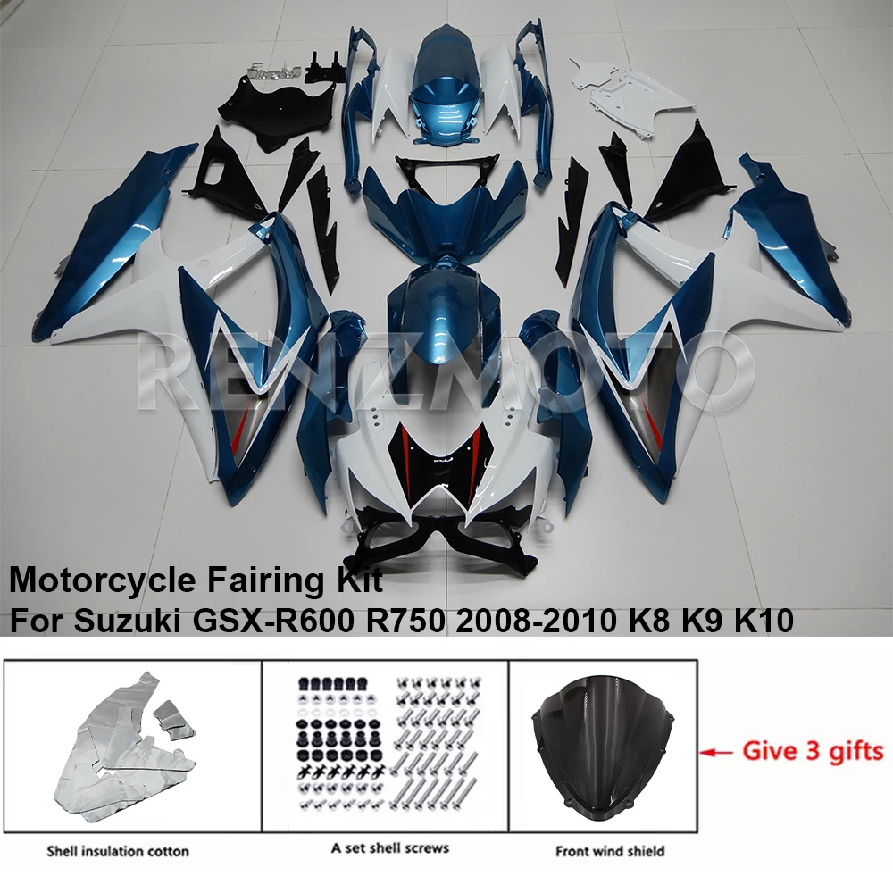 

S0608-108a Motorcycle Fairing Set Body Kit Plastic For Suzuki GSX-R600 R750 2008-2010 K8 K9 Accessories ABS Injection Bodywork