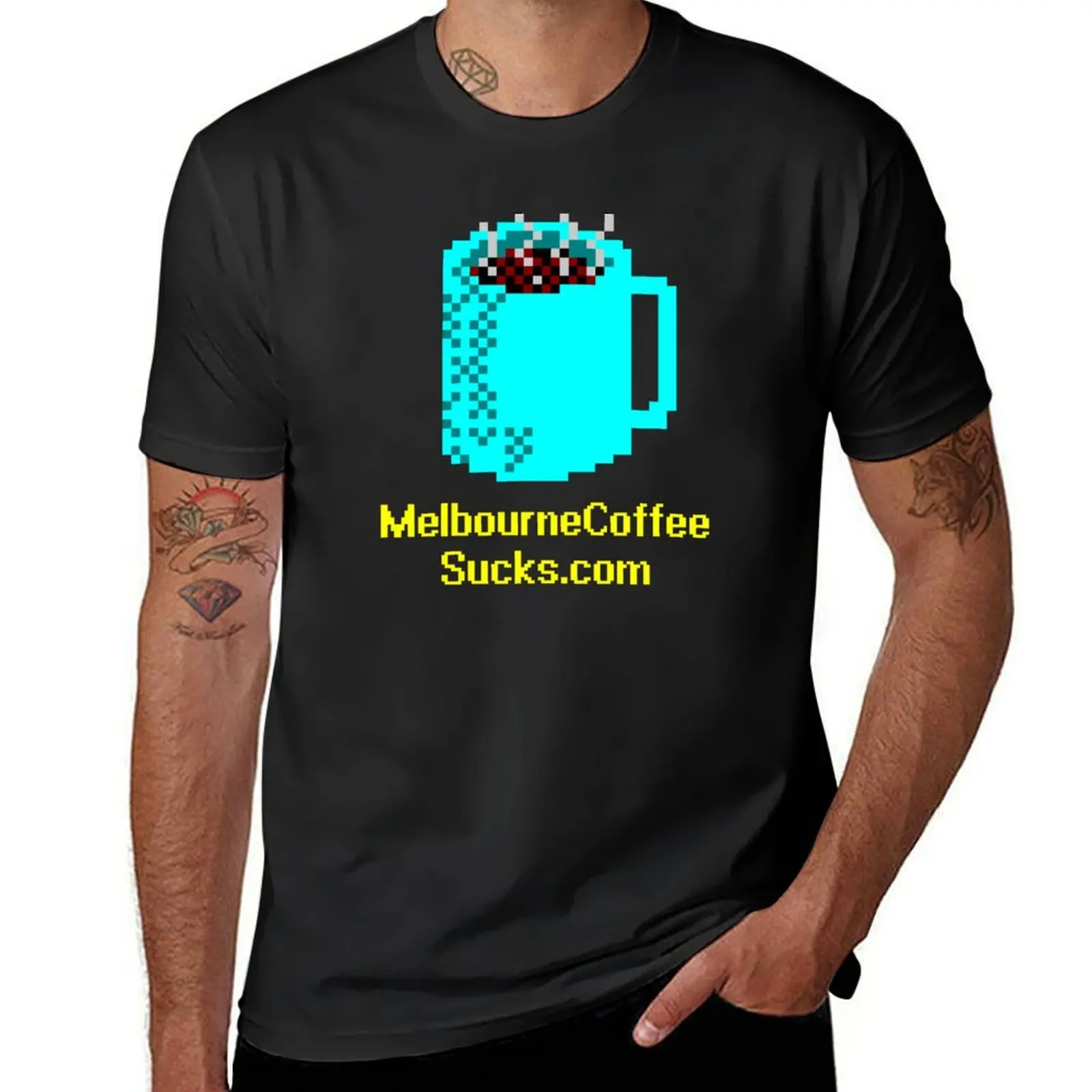 Melbourne Coffee Sucks logo T-Shirt plus size tops korean fashion mens vintage t shirts