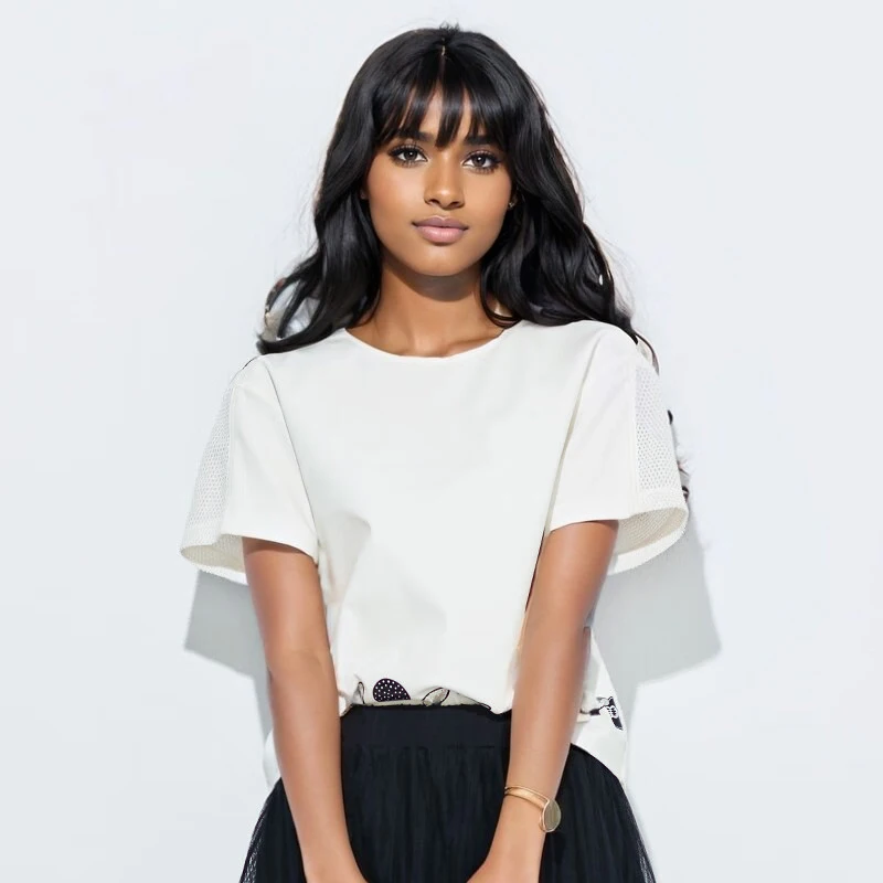 

Cotton T-Shirt Short-Sleeved 2025 New Summer Bottoming Shirt Basic Style