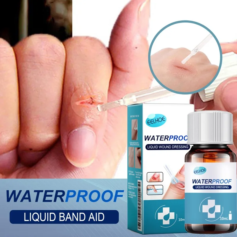 Band-aid líquido impermeável para a pele, gel de cicatrização rápida, reparação suave, bandagem invisível, cuidados diários, 10ml