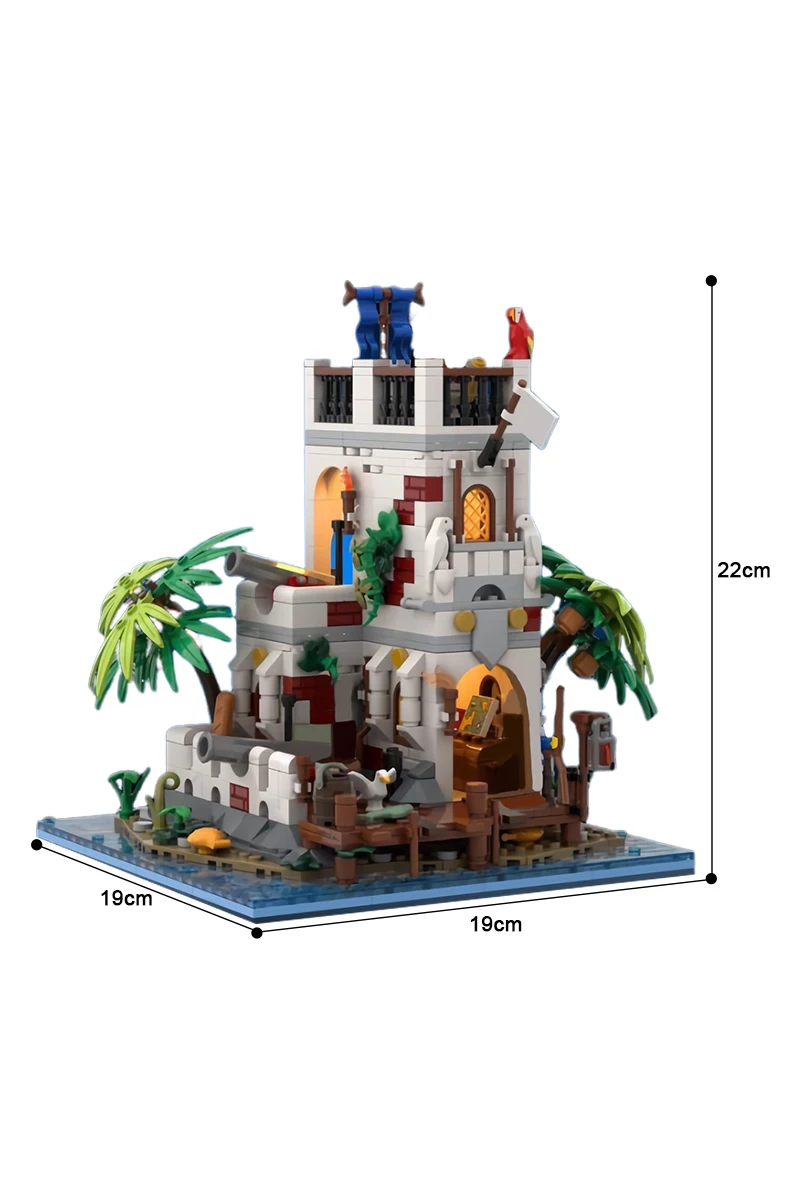 MOC Imperial Outpost Architettura Mattoni Modello Medievale Marittimo Imperiale Outpost Building Blocks Assemblare Giocattolo Regalo di Compleanno per Bambini