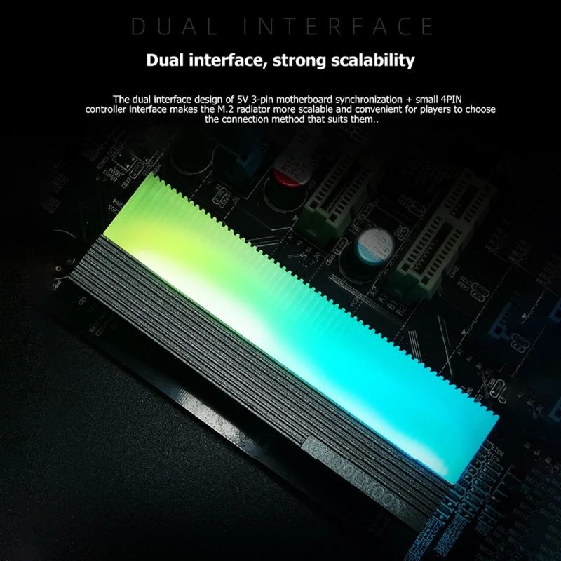 COOLMOON CM-M73S M.2 ARGB SSD Heatsink Cooler 2280 Solid State Hard Disk Radiator Heat Dissipation Pad