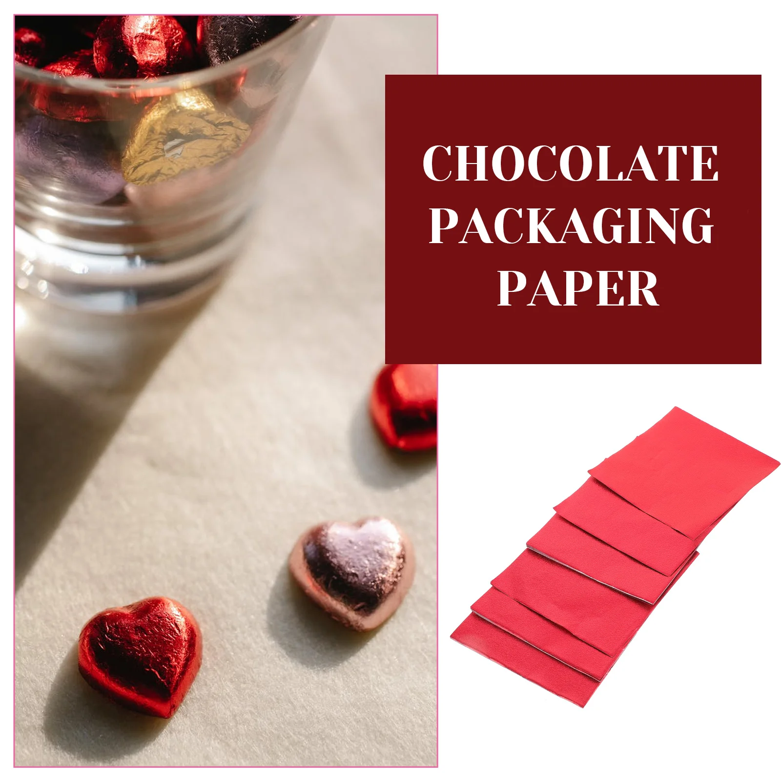 

300 Pcs Chocolate Wrappers Packing Papers Sugar Wrappers Party Supplies Nougat Wrapping Papers Biscuit Snack Aluminium Foil