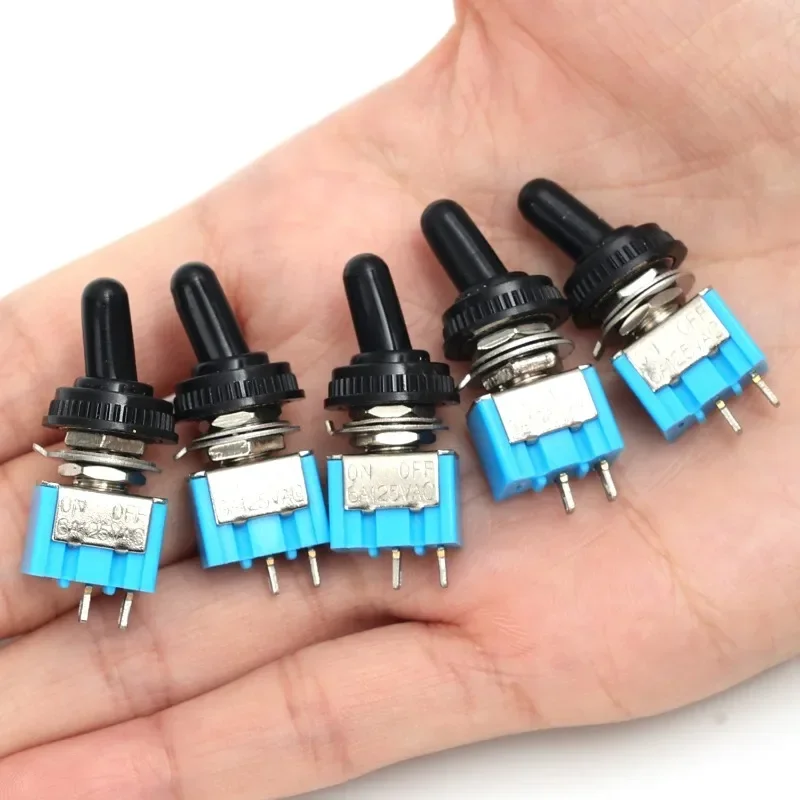 1-10PCS MT-S101 2 Pin 2 Position Mini Toggle Button Switch Blue Micro Toggle Switch Tool for Motorcycles Boat Supplies Accessory