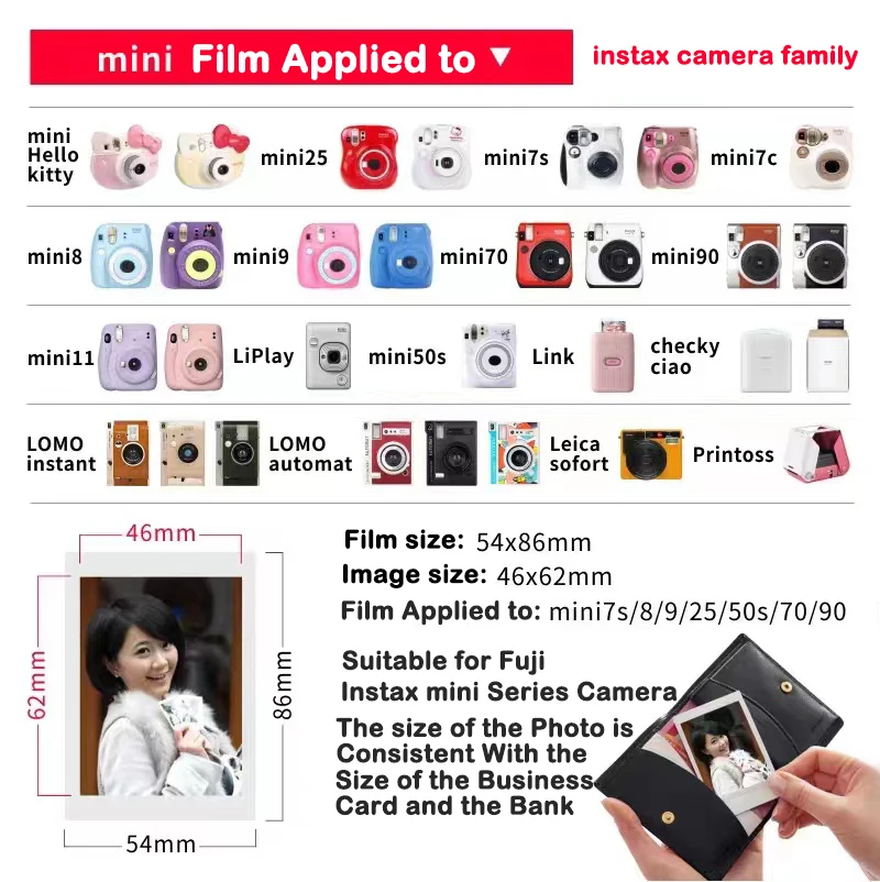Imagem -02 - Original Fujifilm Instax Filme Quadrado Papel Fotográfico Instantâneo 10100 Folhas para Mini11 Mais 7c 25 7s 90 12 40 Link2 Impressora Instax