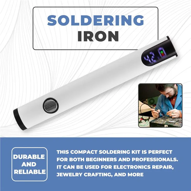 PHILE-10X 510 Thread Battery Cart Pen Headless Electric Soldering Iron With Adjustable Temperature Soldering Iron Kit White