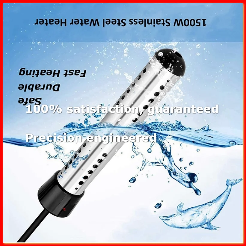 

Immersion Water Heater, 1500W Electric Bucket Heater with Timer Auto Shut Off Hot Tub Heater for Home Winter US Plug-A68X