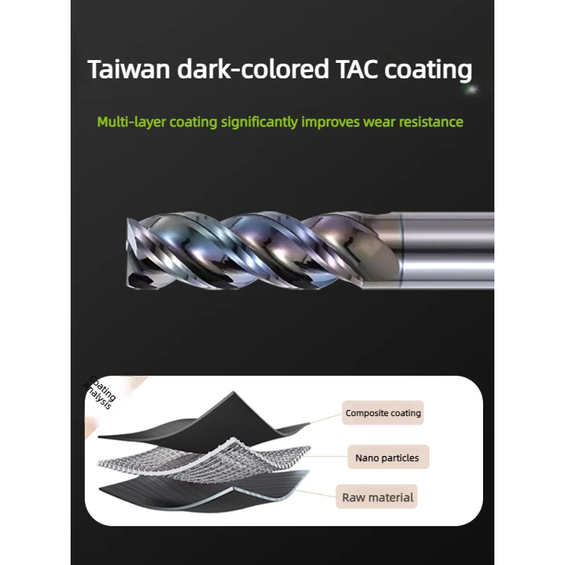 CNC Machining Tools for Aluminum U-Shaped Groove Flat End Mill 1.0-20mm Tungsten Steel Carbide DLC Coating Milling Cutter