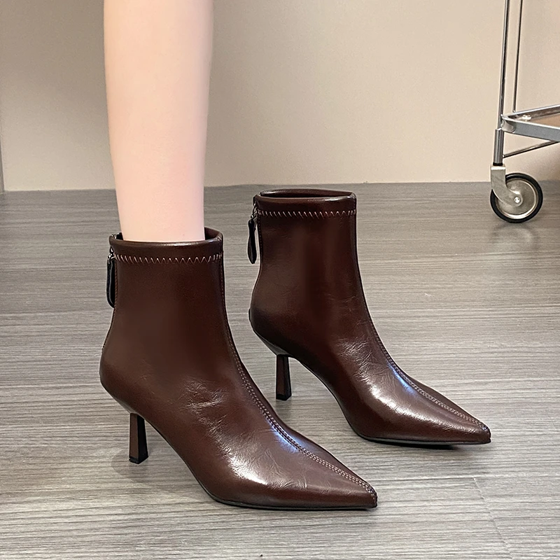 شتاء جديد أشار تو تقسم الجلود الخلفية زيبر المضادة للانزلاق مقاومة للاهتراء الجوارب خنجر أحذية قطنية