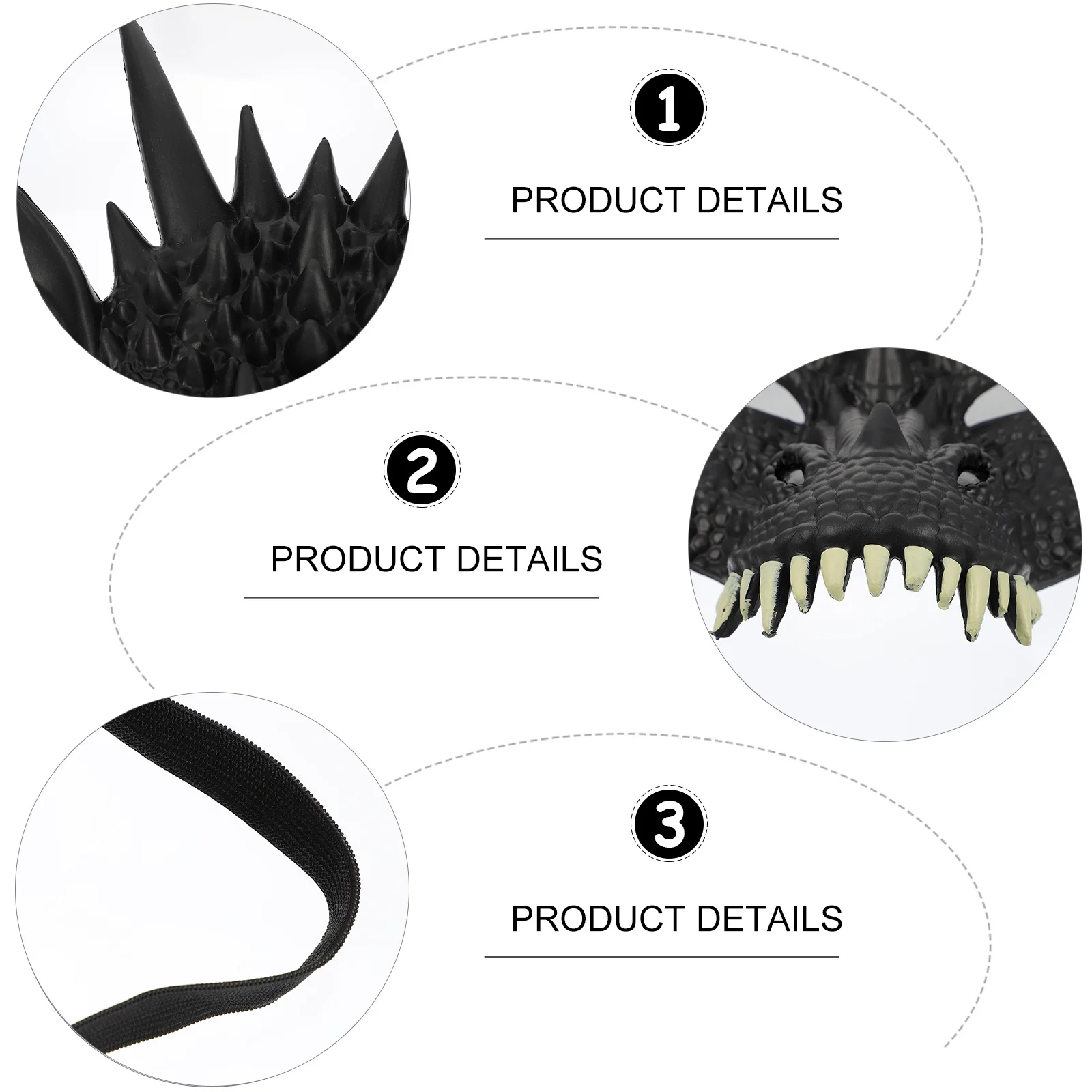 2 pçs máscaras de dragão 3d festa de halloween cosplay adereços máscaras faciais de animais vívido festival suprimentos cosplay máscara de festa