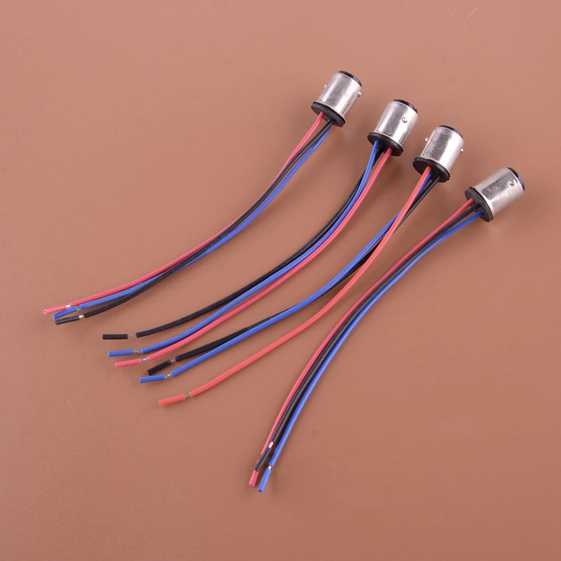 4pcs/Set Headlight Tail Lamp Signal Retrofit Male Socket Adapter Wiring Harness 1157 2057 2357 2396 2397 3497 7528 BA15D BAY15D