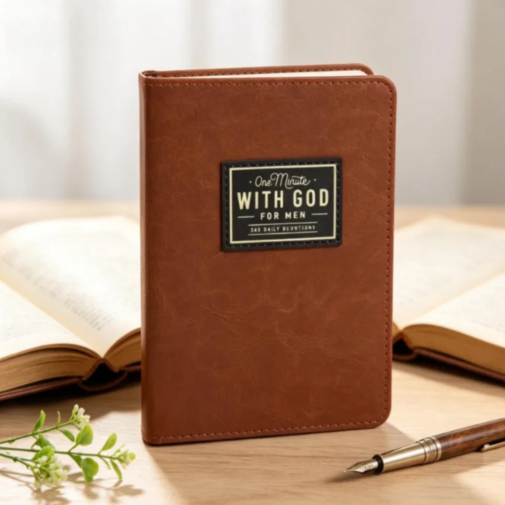 Cuaderno de Oración Diaria Inspirador para Hombres, Diario de Seguimiento de Oraciones de 365 Días, Tapa Marrón, Libro de Diario Religioso