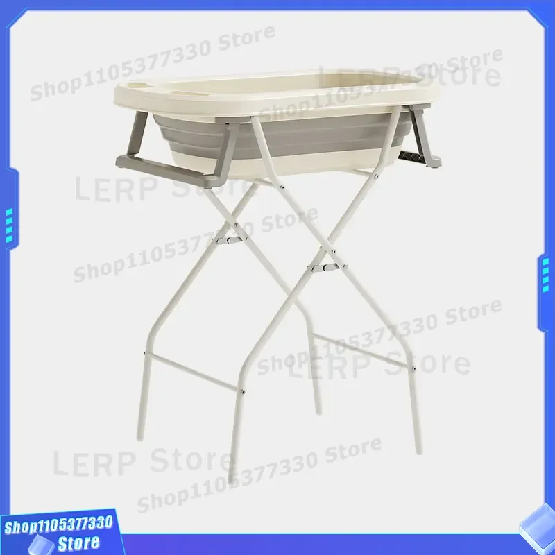 Foldable Baby Bath Tub Stand Adjustable Height Bathtub Support Rack Ergonomic No Bending Design Multifunctional Clothes