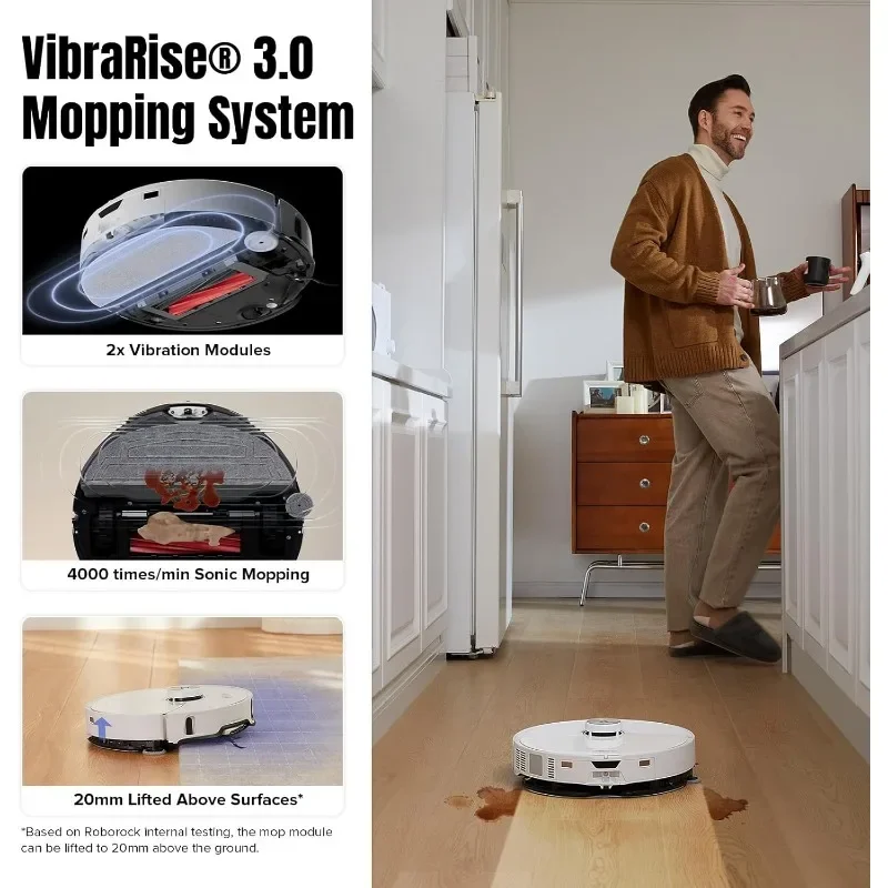 roborock S8 MaxV Ultra Robot Vacuum & Sonic Mop, 10000 Pa Suction, Corner to Edge Deep Cleaning, Hot Air Self-Drying, Auto Empty