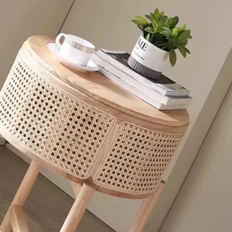 

Bedside Table Economy Nightstands Tables Elegance Smooth Luxury Bed Desk Headboard Room Side Auxiliary Night White Design Round