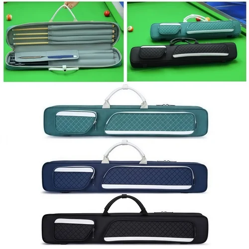 Imagen 1 del producto Estuche para tacos de billar, bolsa para tacos de billar con correa para el hombro y asa de transporte, almacenamiento de transporte portátil para torneos de jugadores de billar