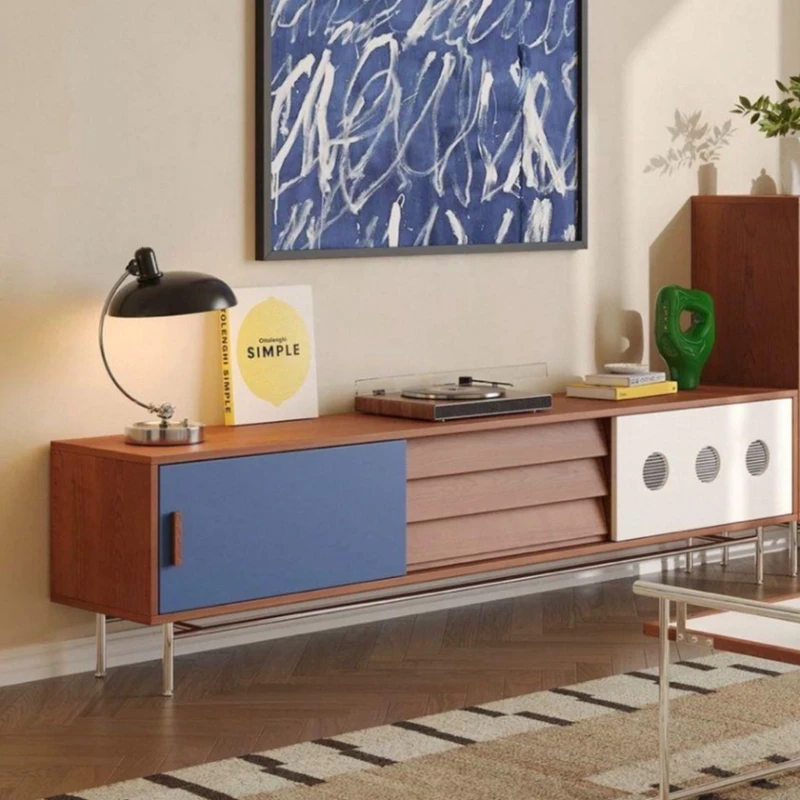 

Тумба под телевизор из массива дерева в стиле середины века, оригинальная винтажная мебель для гостиной с ящиками, шкаф для дома HQ40DS