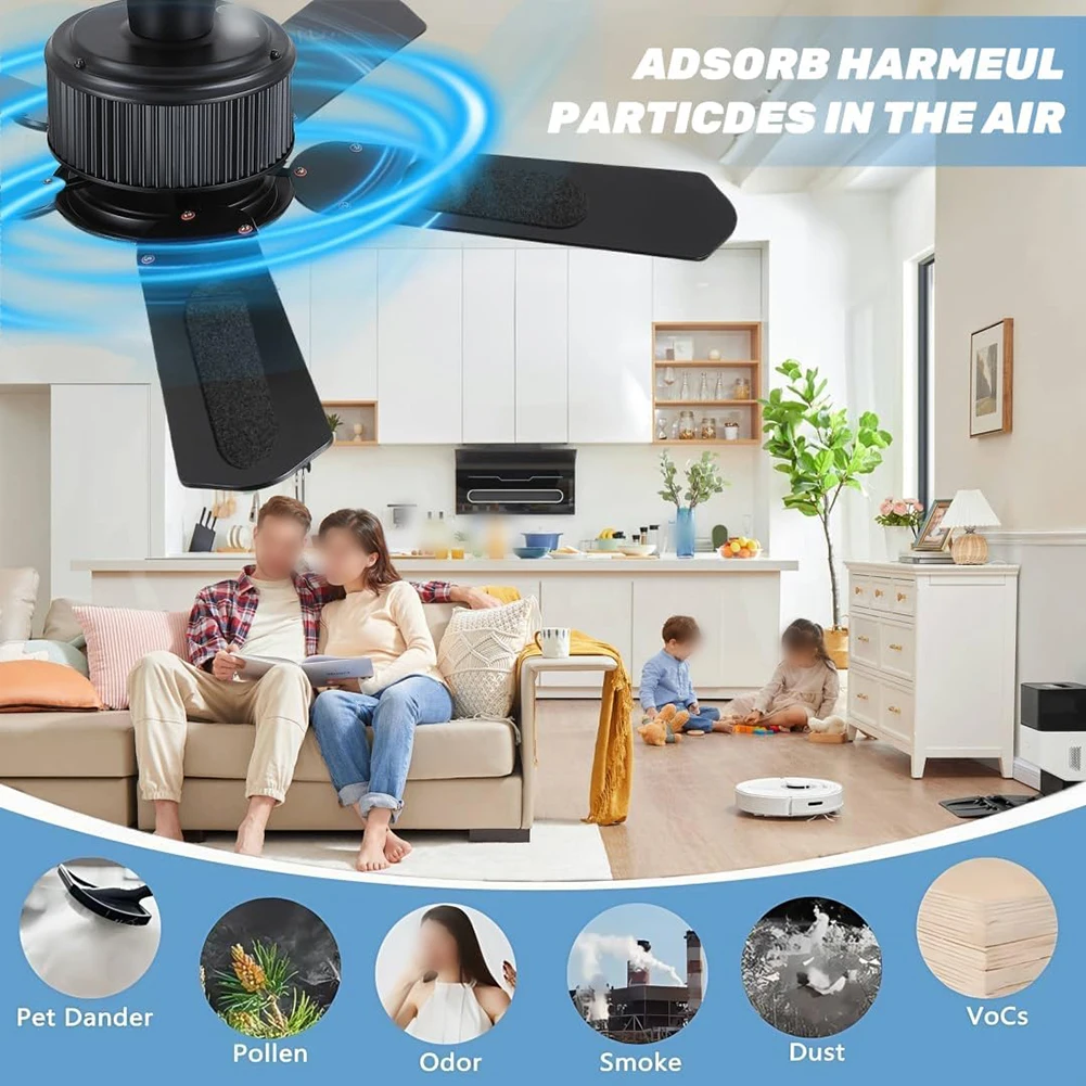 

Activated Coconut Carbon Dust Filters for Ceiling Fan Blades Fit for All Fans Easy Installation and Maintenance