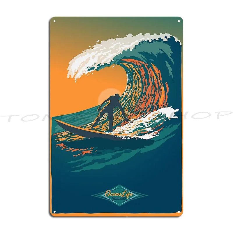 Vintage Travel  Teahupo Tahiti The Coral Route  Metal Plaque Classic Designing Rusty Cinema Iron  Tin Metal  Sign