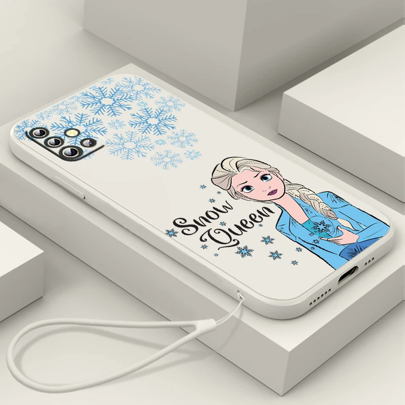 

Princess Aisha Anna Phone Case For Samsung Galaxy A73 A53 A33 A52 A32 A22 A71 A51 A21S A03S A50 4G 5G Liquid Rope Cover Fundas