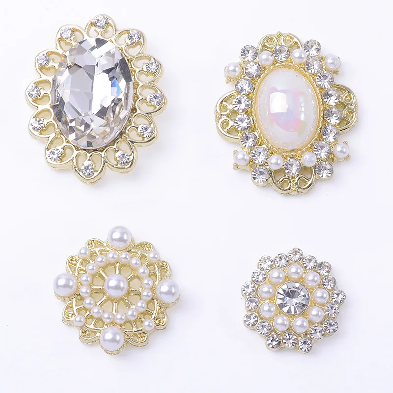 Korean version of Xiangfeng DIY women's hair accessories headband accessories socialite pearl rhinestone flower plate diamond bu