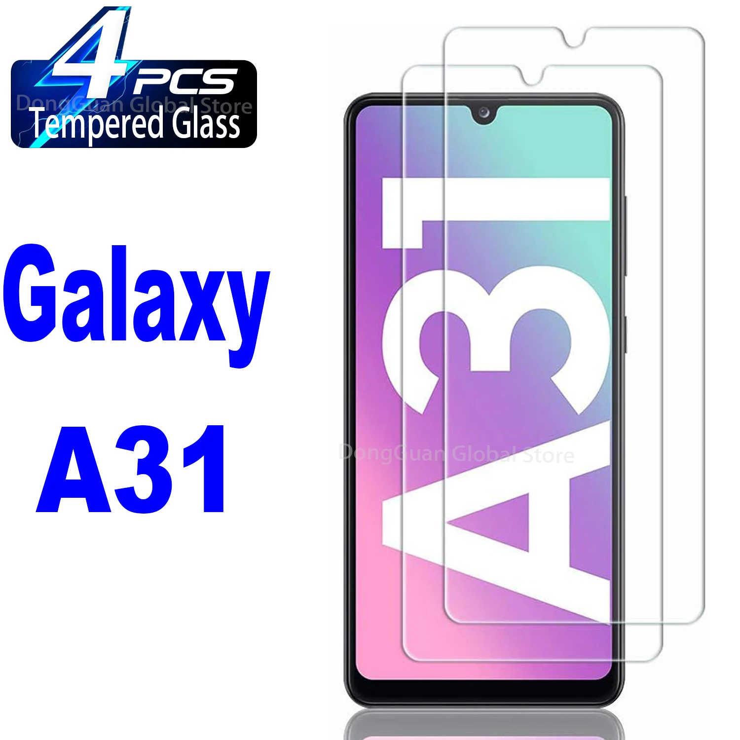 2/4Pcs Tempered Glass For Samsung Galaxy A31 Screen Protector Glass